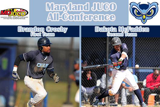 Crosby And McFadden Nab All-Maryland JUCO Baseball Recognition