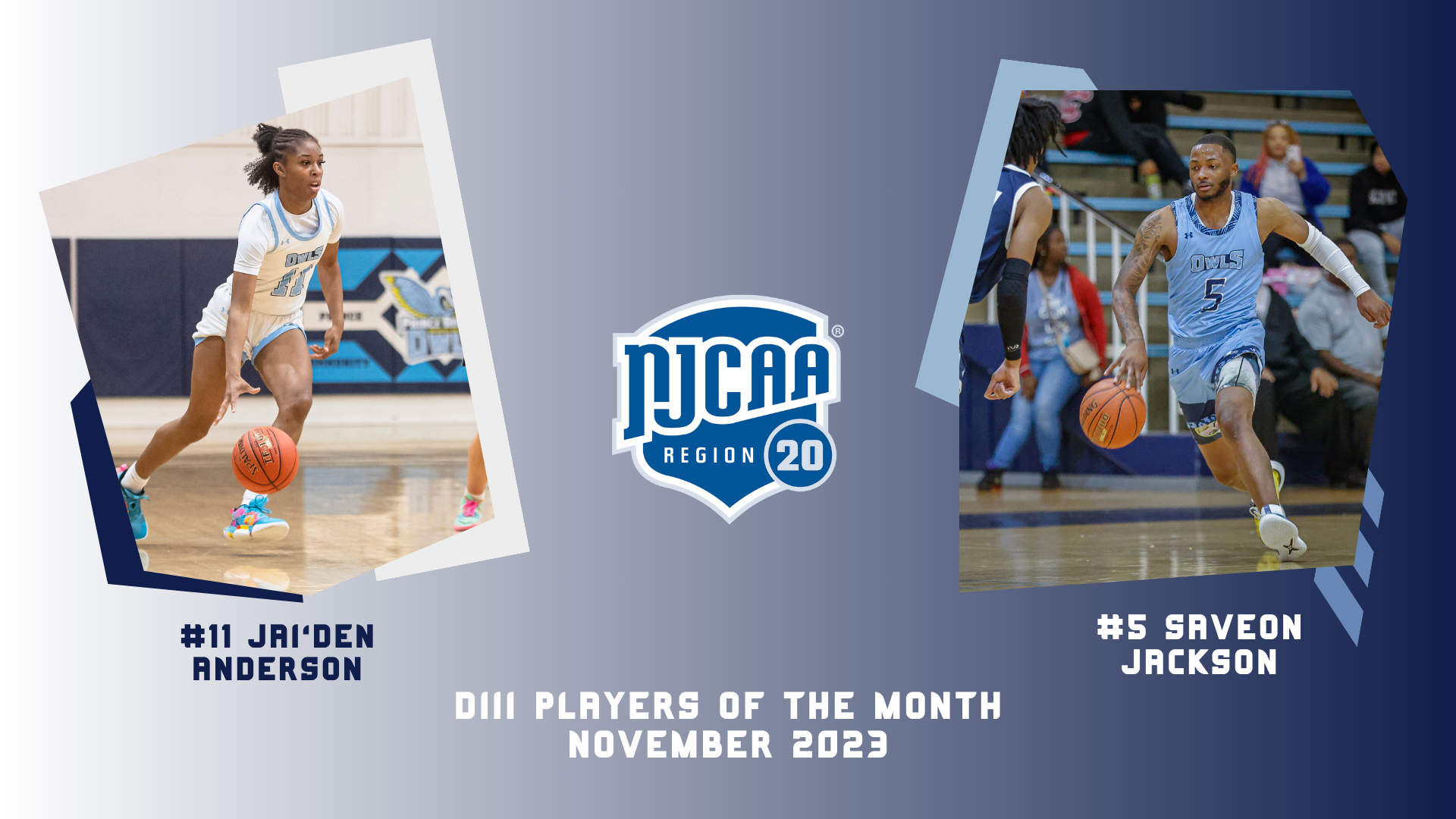 Anderson, Jackson Named Players of the Month