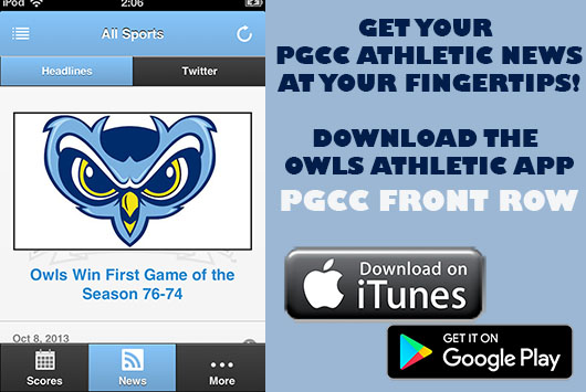 Download The PGCC Front Row App And Follow The Owls On Social Media